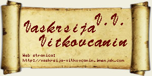 Vaskrsija Vitkovčanin vizit kartica